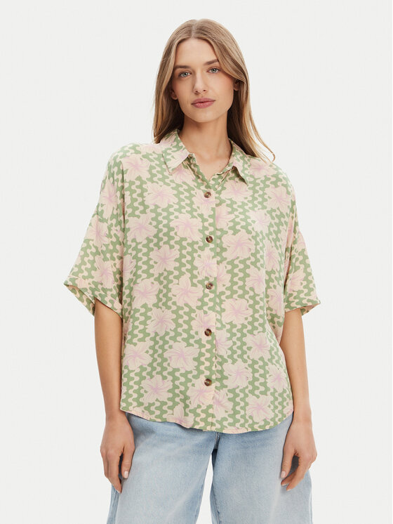 Roxy Риза Beach Nostalgia ERJWT03665 Зелен Regular Fit за Жени цена