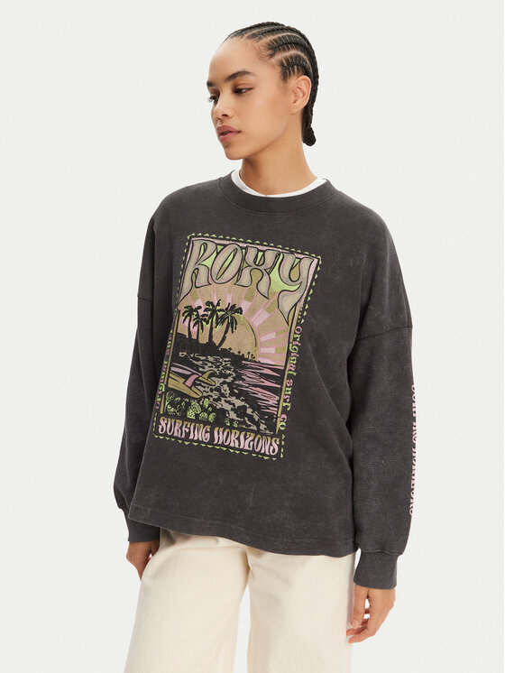 Roxy Суитшърт ERJKT04276 Сив Relaxed Fit за Жени цена