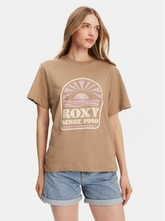 Roxy Тишърт ERJZT05912 Кафяв Regular Fit за Жени цена