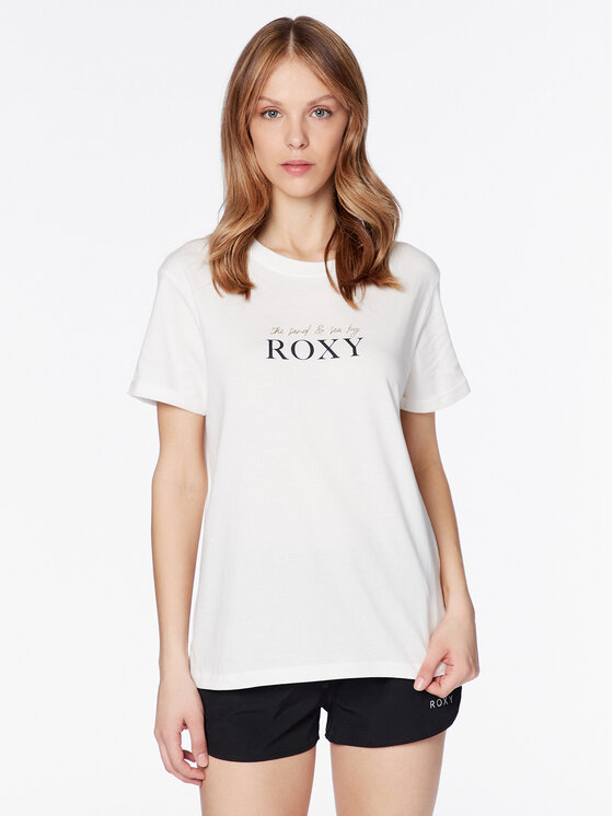 Roxy Тишърт Noon Ocean ERJZT05490 Бял Regular Fit за Жени цена