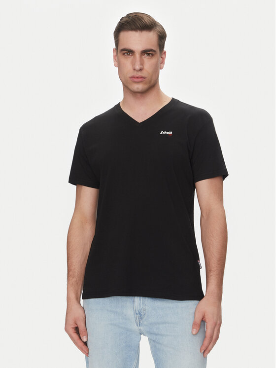 SCHOTT N.Y.C. Тишърт TSCASUALV Черен Regular Fit за Мъже цена