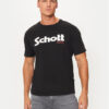 Schott NYC Тишърт TSLOGO Черен Regular Fit цвят на ниска цена