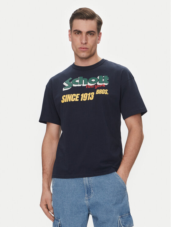 SCHOTT N.Y.C. Тишърт TSTRAVIS Тъмносин Regular Fit за Мъже цена