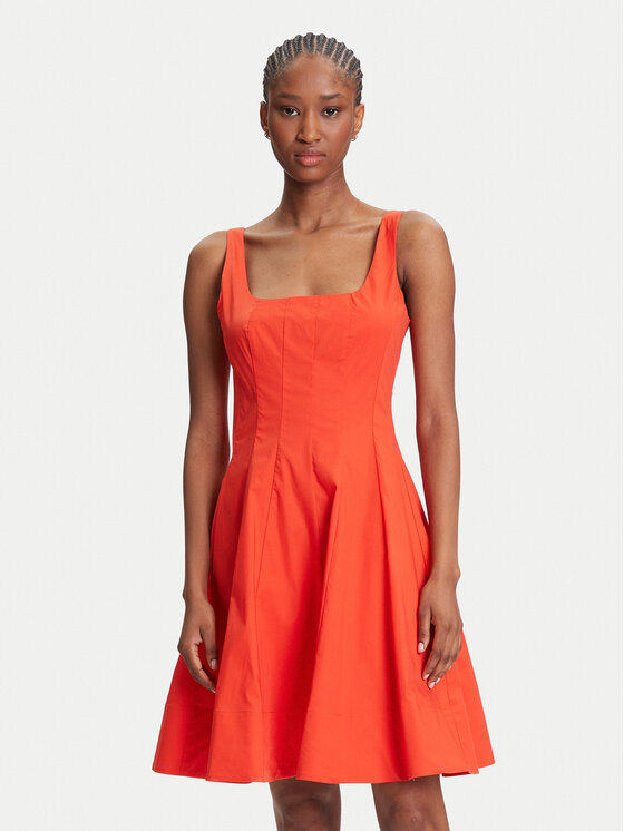 STAUD Ежедневна рокля Mini Wells R25S2249PO Оранжев Slim Fit за Жени цена