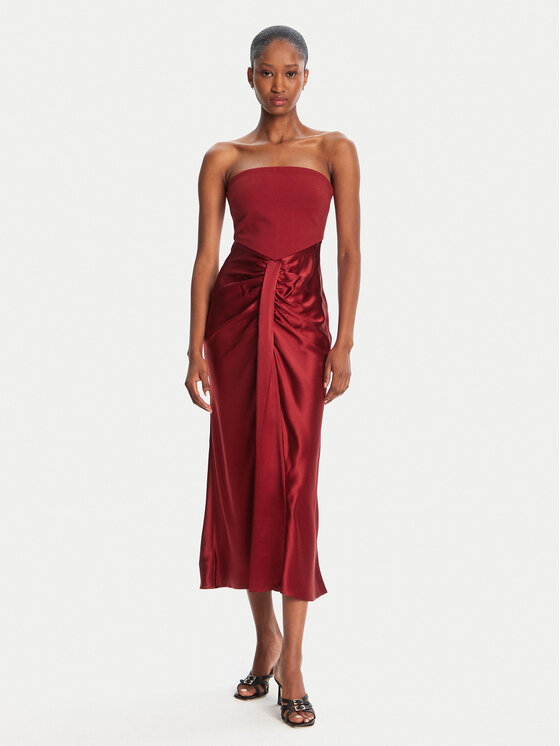 STAUD Коктейлна рокля Wayfaaring R24F2160PS Червен Slim Fit за Жени цена