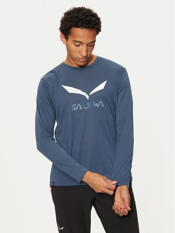 Salewa Тениска от техническо трико Solidlogo Dry 27340 Тъмносин Regular Fit за Мъже цена