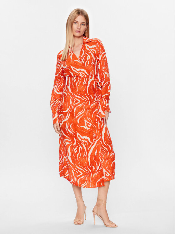 Selected Femme Ежедневна рокля 16089030 Оранжев Regular Fit за Жени цена