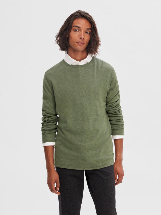 Selected Homme Пуловер 16079774 Зелен Regular Fit за Мъже цена