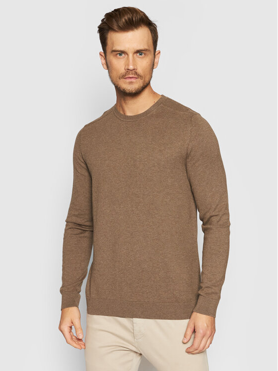 Selected Homme Пуловер Berg 16074682 Кафяв Regular Fit за Мъже цена