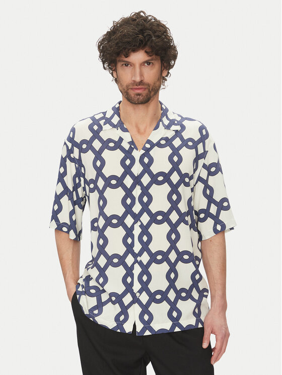 Selected Homme Риза 16088360 Тъмносин Relaxed Fit за Мъже цена