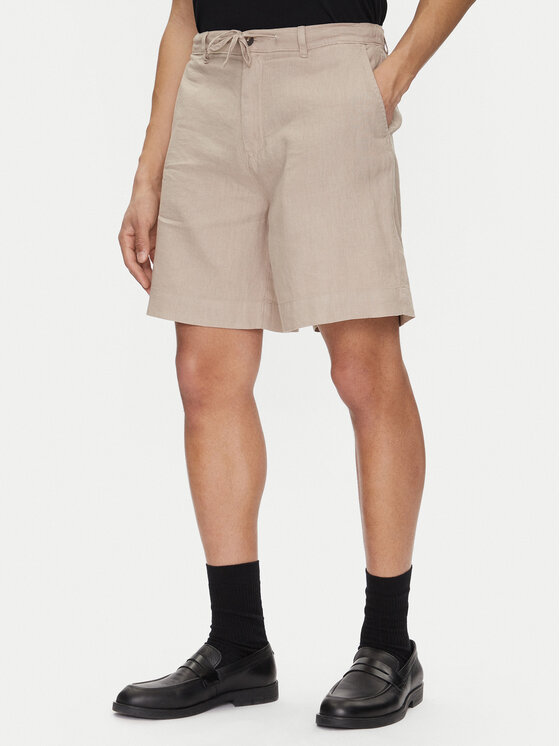 Selected Homme Шорти от плат 16097541 Бежов Loose Fit за Мъже цена