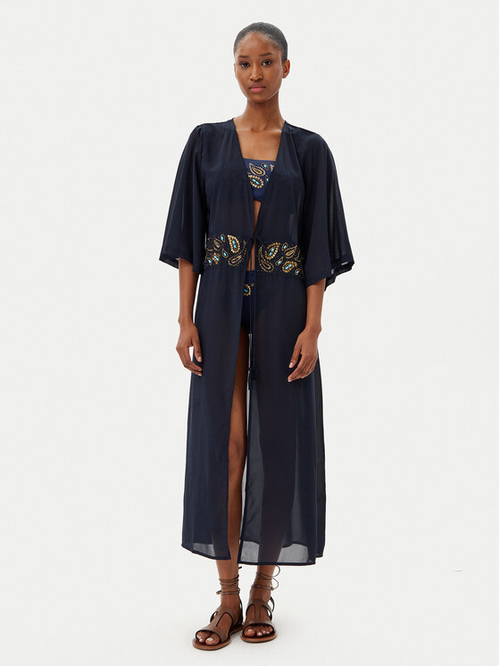 Selmark Кимоно BN297 Тъмносин Relaxed Fit за Жени цена