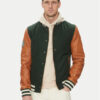 Serge Pariente Яке бомбър Varsity Bomber Зелен Regular Fit за Мъже цена