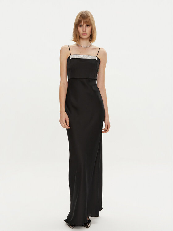 Simona Corsellini Официална рокля A24CEAB047 Черен Slim Fit за Жени цена