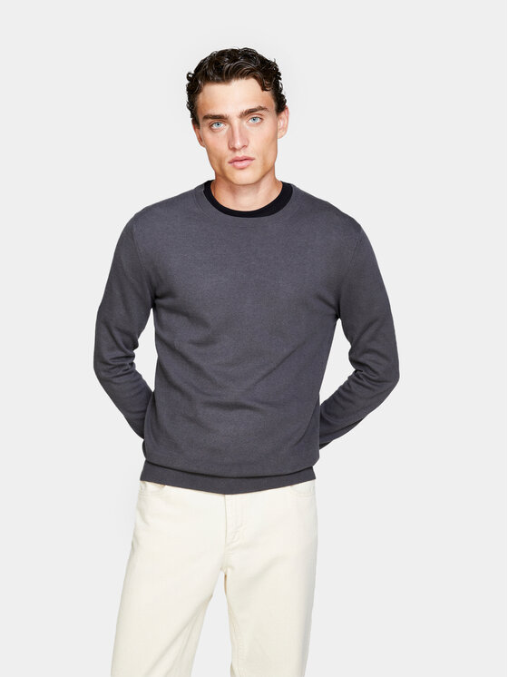 Sisley Пуловер 10F2S1C78 Сив Slim Fit за Мъже цена