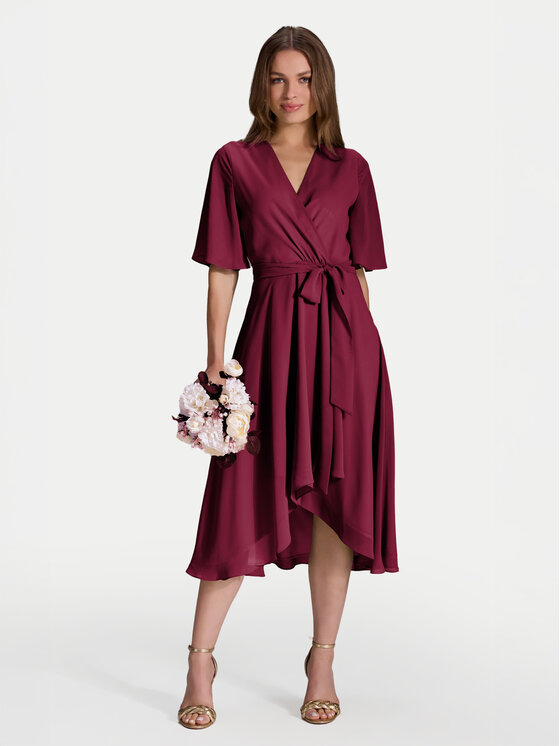 Swing Коктейлна рокля 5AI10200 Бордо Regular Fit за Жени цена