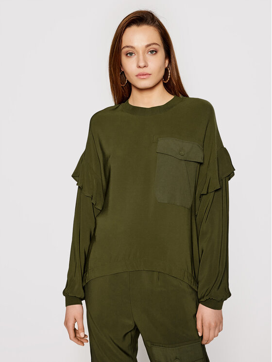 TWINSET Блуза 211TT2163 Зелен Regular Fit за Жени цена