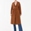TWINSET Вълнено палто 232TP2013 Кафяв Regular Fit за Жени цена
