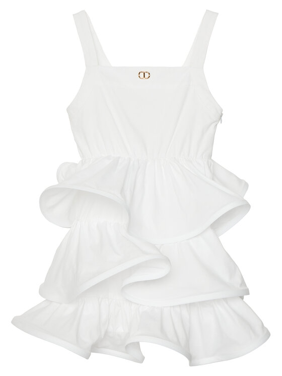 TWINSET Елегантна рокля 251GJ2428 Бял Regular Fit за Момичета цена