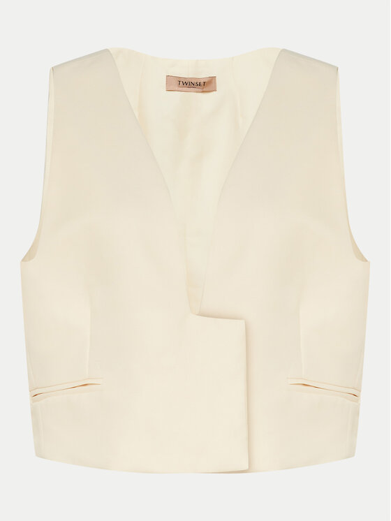 TWINSET Елек 241TT2100 Екрю Slim Fit за Жени цена