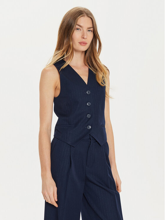 TWINSET Елек 242TP2158 Тъмносин Slim Fit за Жени цена