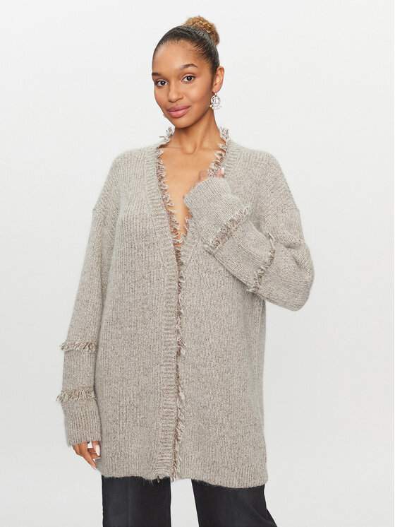 TWINSET Кардиган 232TT3231 Сив Loose Fit за Жени цена