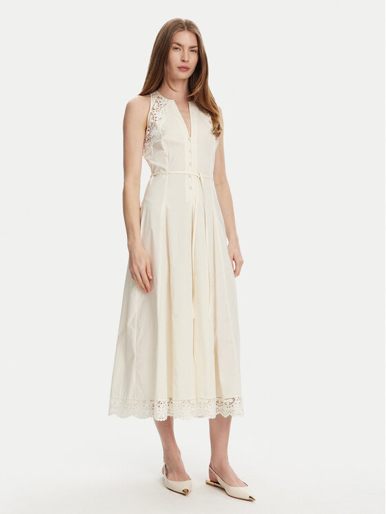 TWINSET Коктейлна рокля 251TT2090 Екрю Regular Fit за Жени цена