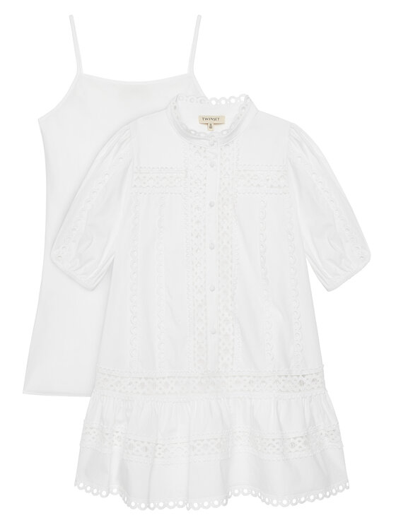 TWINSET Лятна рокля 251GJ2410 Бял Regular Fit за Момичета цена