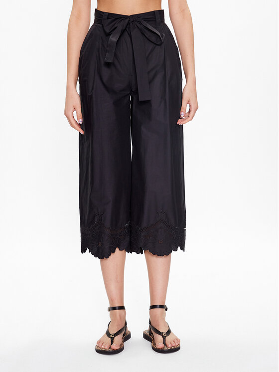 TWINSET Панталони тип кюлоти 231TT2305 Черен Relaxed Fit за Жени цена