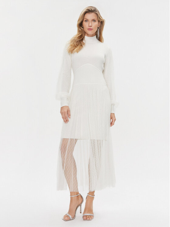 TWINSET Плетена рокля 232TT3413 Екрю Regular Fit за Жени цена
