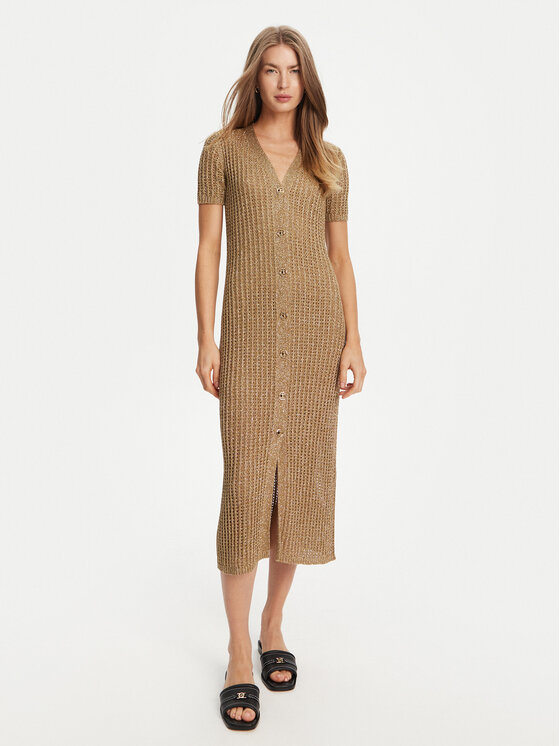 TWINSET Плетена рокля 251TT3190 Бежов Slim Fit за Жени цена