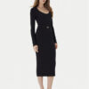 TWINSET Плетена рокля 252TP3352 Черен Slim Fit за Жени цена