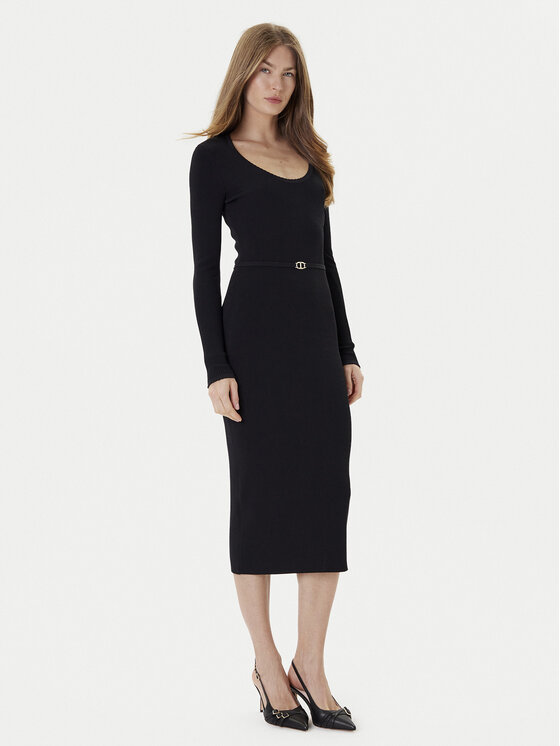 TWINSET Плетена рокля 252TP3352 Черен Slim Fit за Жени цена