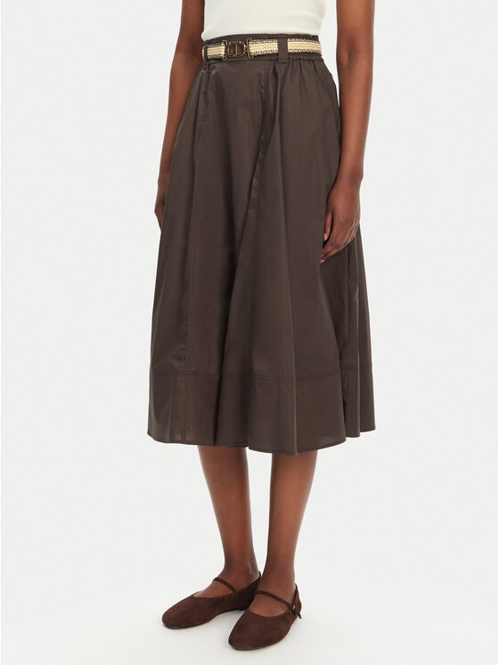 TWINSET Пола тип трапец 251TT202J Кафяв Regular Fit за Жени цена