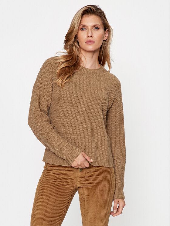 TWINSET Пуловер 232TT3330 Кафяв Regular Fit за Жени цена