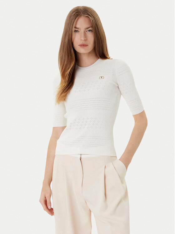 TWINSET Пуловер 252TP3240 Бежов Regular Fit за Жени цена