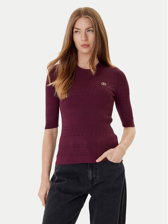 TWINSET Пуловер 252TP3240 Бордо Regular Fit за Жени цена
