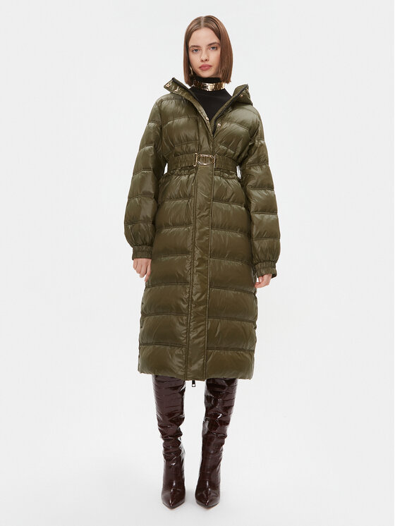 TWINSET Пухено яке 232TT2351 Зелен Regular Fit за Жени цена