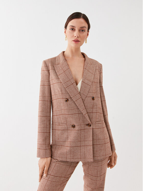 TWINSET Сако 232TP2751 Кафяв Regular Fit за Жени цена