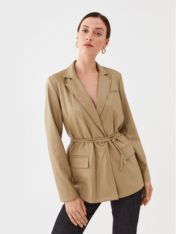 TWINSET Сако 232TP2901 Бежов Regular Fit за Жени цена