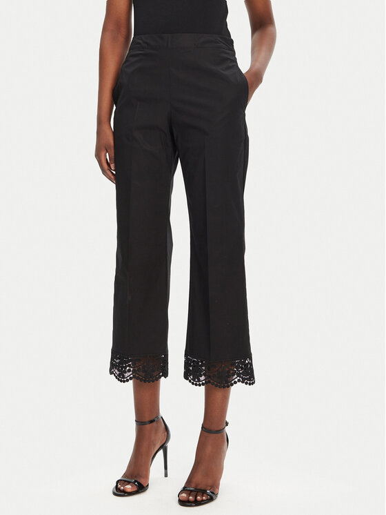 TWINSET Текстилни панталони 251TT2094 Черен Straight Fit за Жени цена