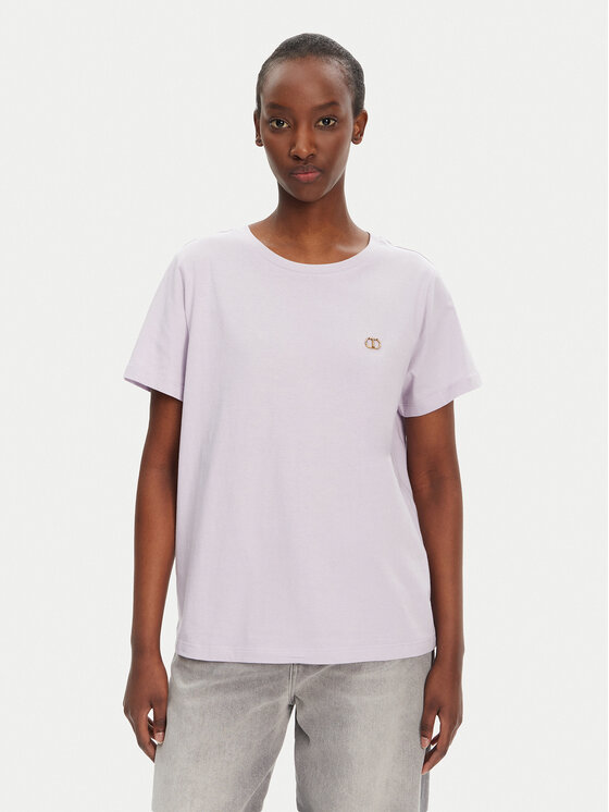 TWINSET Тишърт 251TT2040 Виолетов Regular Fit за Жени цена