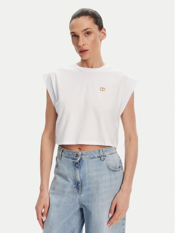 TWINSET Тишърт 251TT2043 Бял Regular Fit за Жени цена