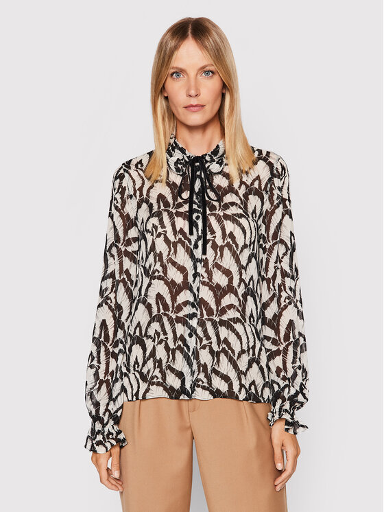 The Kooples Блуза FTOP25015K Черен Relaxed Fit за Жени цена