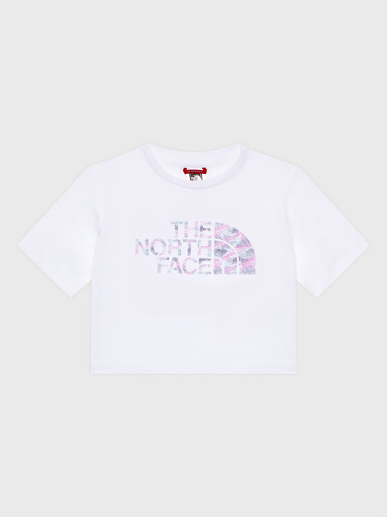 The North Face Тишърт Crop Easy NF0A83EU Бял Regular Fit за Момичета цена
