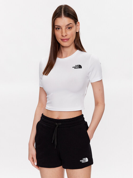The North Face Тишърт NF0A55AO Бял Cropped Fit за Жени цена