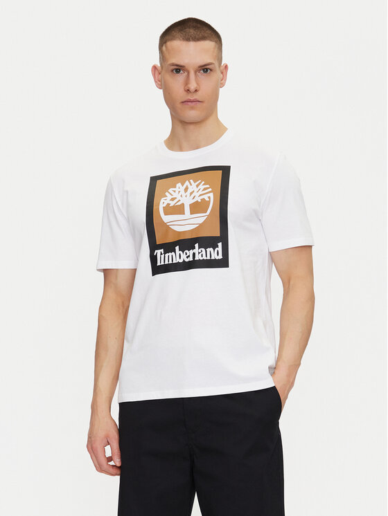 Timberland Тишърт TB0A5QS2 Бял Regular Fit за Мъже цена