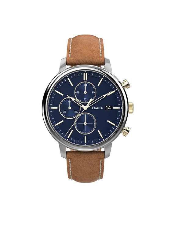Timex Часовник Chicago Chronograph 45mm TW2U39000 Кафяв за Мъже цена