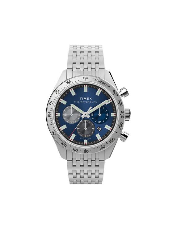 Timex Часовник Waterbury TW2Y18500 Сребрист за Мъже цена