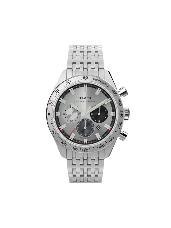 Timex Часовник Waterbury TW2Y18700 Сребрист за Мъже цена